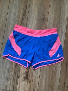 adidas Blue Athletic Shorts with Pink Trim Running Sporty Size S Women’s